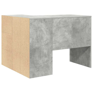 Eckschreibtisch Beton Grau mit Schubladen