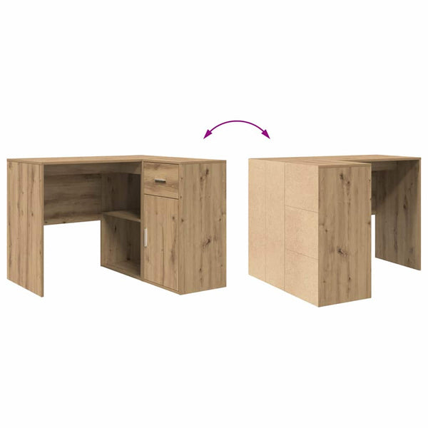 Eckschreibtisch Artisan-Eiche mit Schubladen