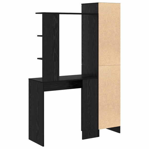 Schreibtisch 2er-Set Schwarz Eichenoptik