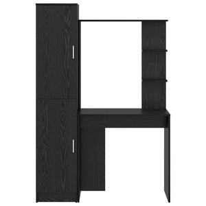 Schreibtisch 2er-Set Schwarz Eichenoptik