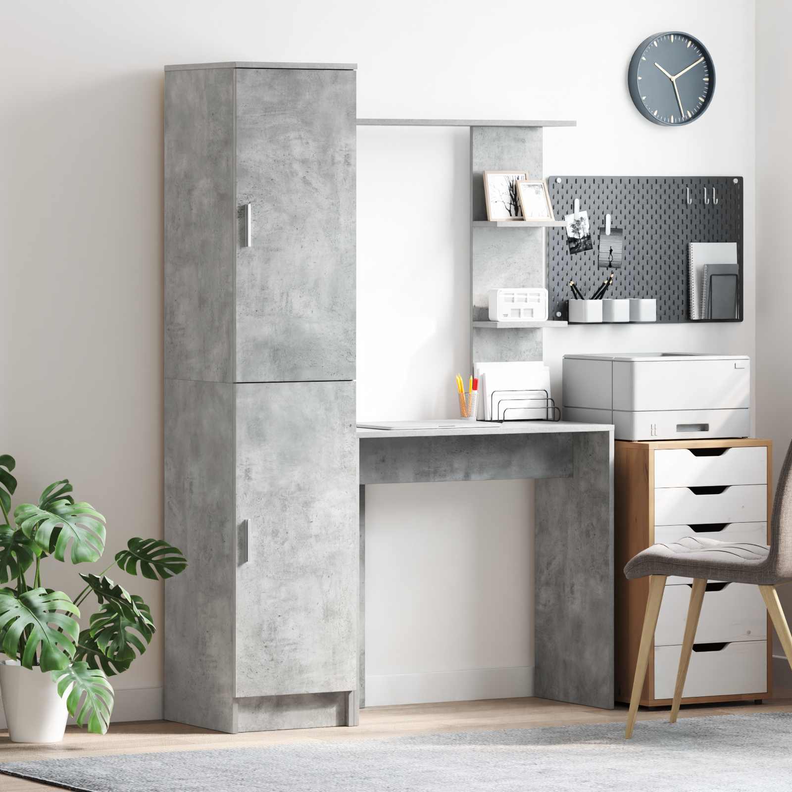 Schreibtisch 2er-Set Beton Grau