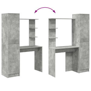 Schreibtisch 2er-Set Beton Grau
