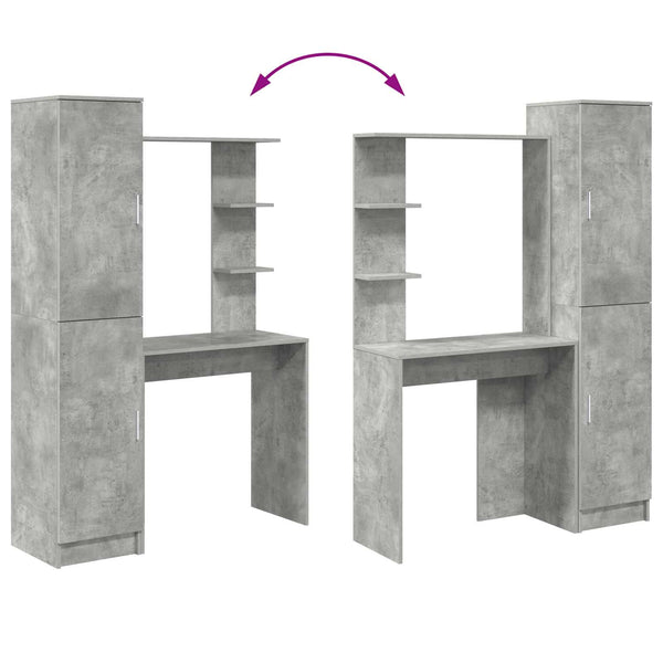 Schreibtisch 2er-Set Beton Grau