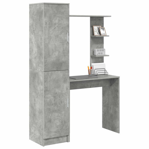 Schreibtisch 2er-Set Beton Grau