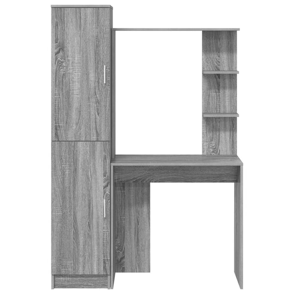 Schreibtisch 2er-Set Grau Sonoma