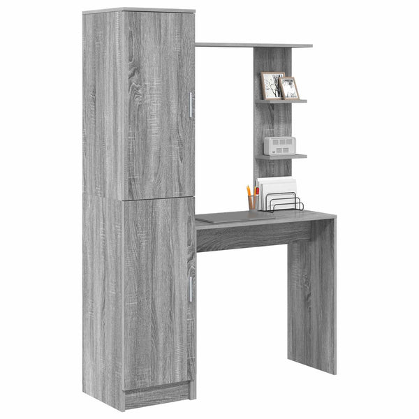 Schreibtisch 2er-Set Grau Sonoma