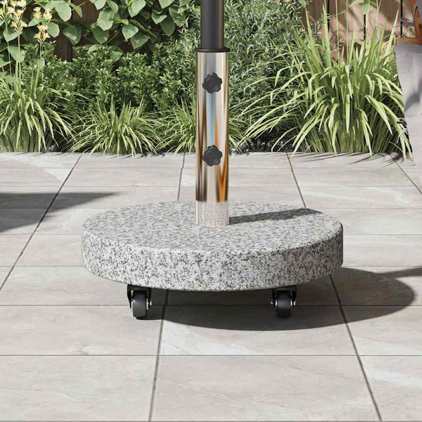 Sonnenschirmständer Grau Granit Rund 29,8kg