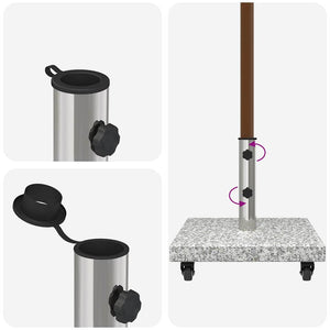 Sonnenschirmständer 30kg Granit Grau Quadratisch