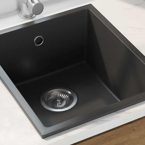 Schwarze Granit Küchenspüle 38x44 cm