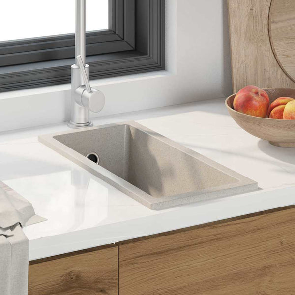 Beige Küchenspüle Granit 21x44 cm