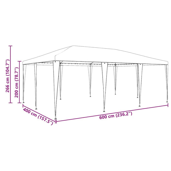 Grünes Partyzelt 6x4m für Garten & Events