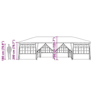 Blaues Partyzelt 8x4m