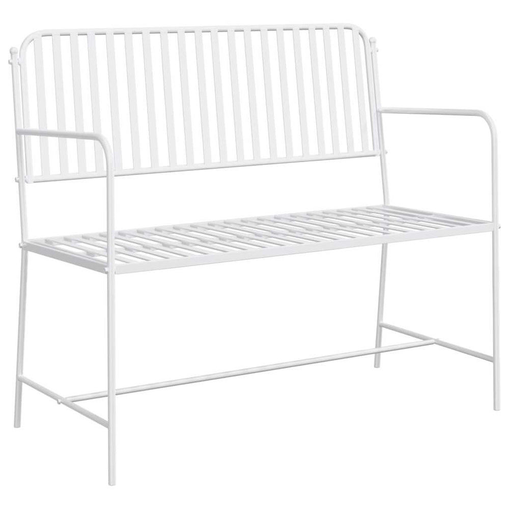 Weiße Gartenbank Stahl 103,5 cm