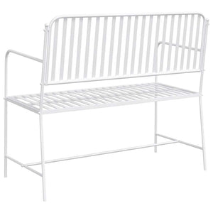 Weiße Gartenbank Stahl 103,5 cm