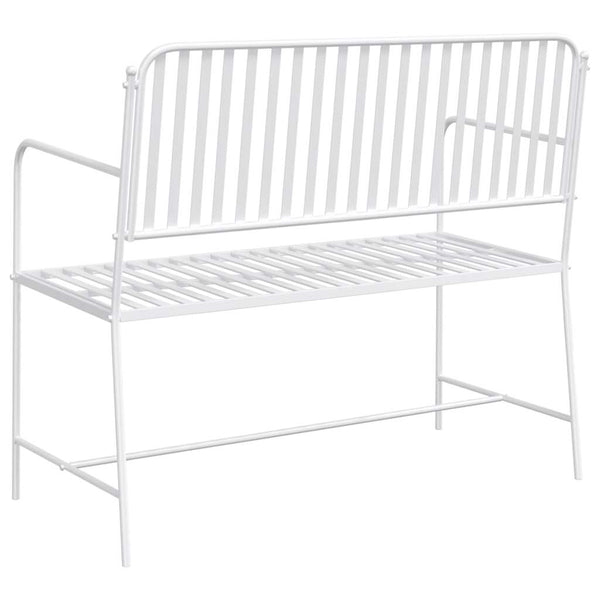 Weiße Gartenbank Stahl 103,5 cm