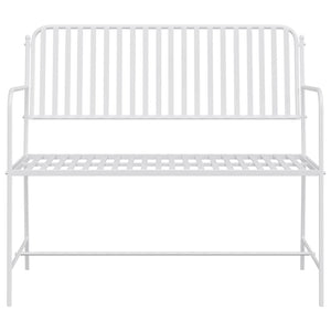 Weiße Gartenbank Stahl 103,5 cm