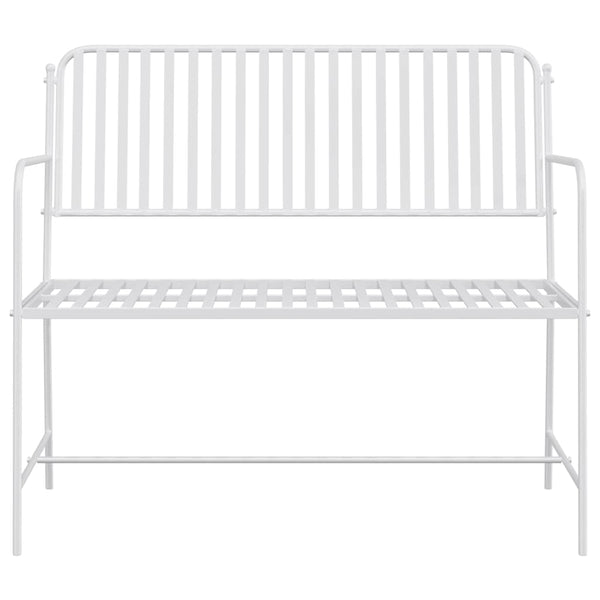 Weiße Gartenbank Stahl 103,5 cm