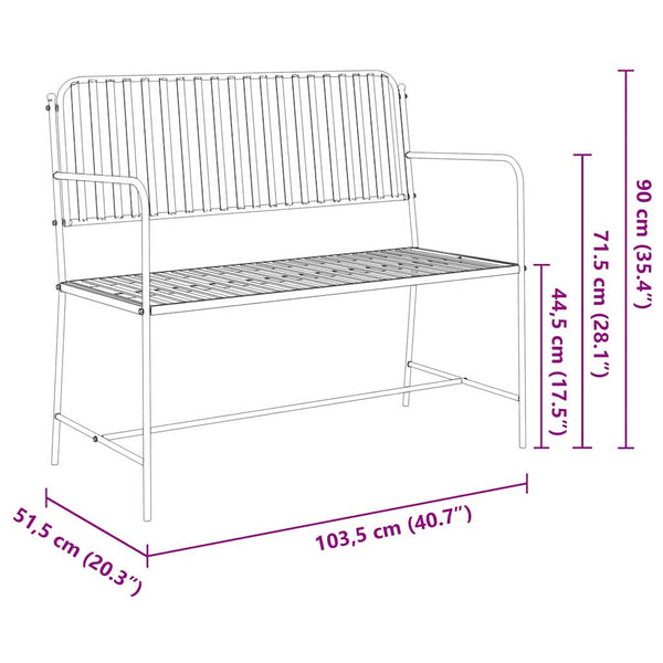 Weiße Gartenbank Stahl 103,5 cm