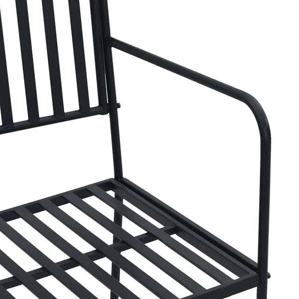Schwarze Gartenbank Stahl 103,5 cm
