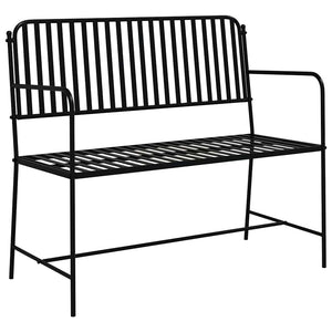 Schwarze Gartenbank Stahl 103,5 cm