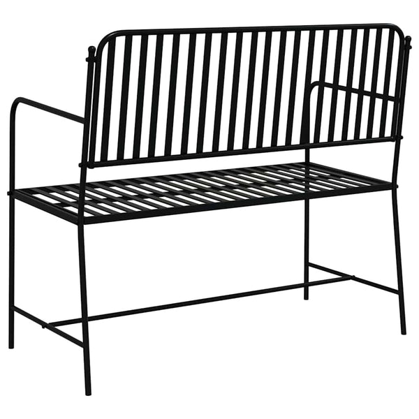 Schwarze Gartenbank Stahl 103,5 cm