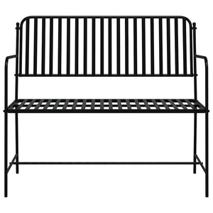 Schwarze Gartenbank Stahl 103,5 cm