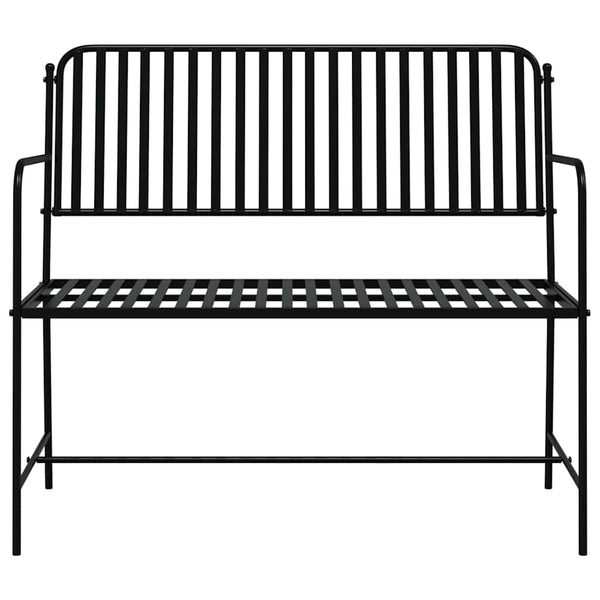Schwarze Gartenbank Stahl 103,5 cm