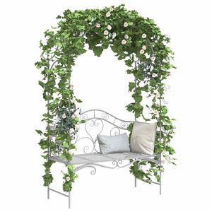 Gartenbank Antik Weiß Stahl 200cm