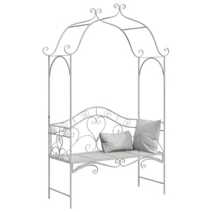 Gartenbank Antik Weiß Stahl 200cm