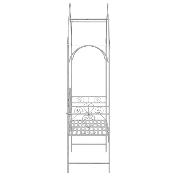 Gartenbank Antik Weiß Stahl 200cm