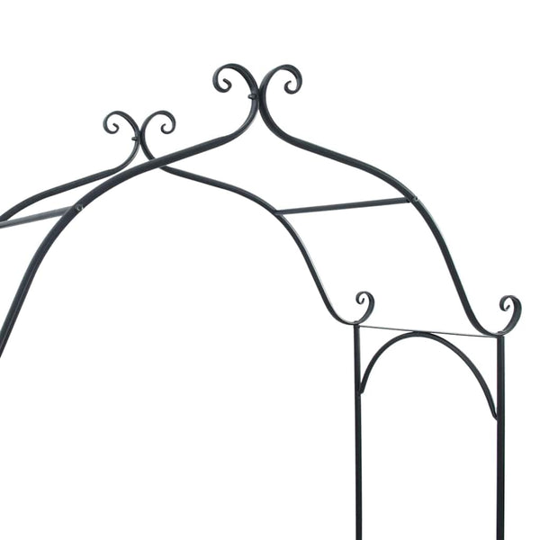 Schwarze Gartenbank Stahl 200 cm