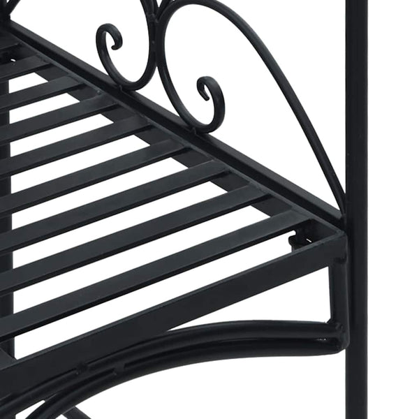Schwarze Gartenbank Stahl 200 cm