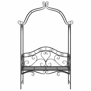 Schwarze Gartenbank Stahl 200 cm