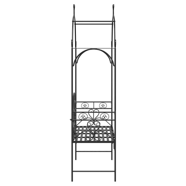 Schwarze Gartenbank Stahl 200 cm
