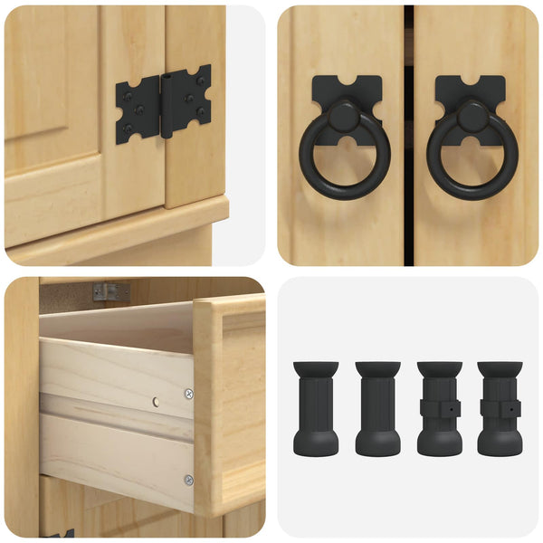 Kiefernholz Schrank Honigbraun 60x46x81,5 cm