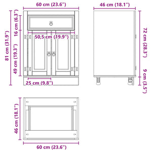 Kiefernholz Schrank Honigbraun 60x46x81,5 cm