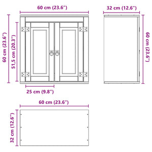 Kiefer Massivholz Schrank Honigbraun 60 cm