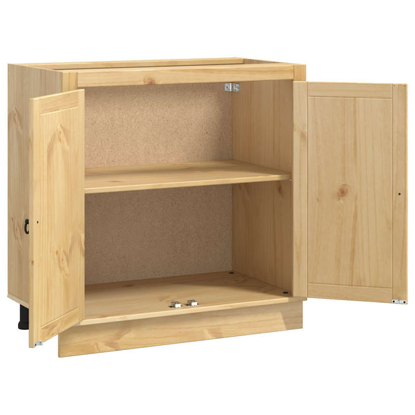 vidaXL Armoire SKI Marron Miel 80 x 46 x 81,5 cm Bois de pin massif