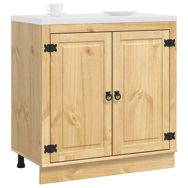 vidaXL Armoire SKI Marron Miel 80 x 46 x 81,5 cm Bois de pin massif