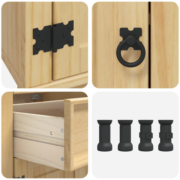 Honigbrauner Kiefernholz Schrank 80cm