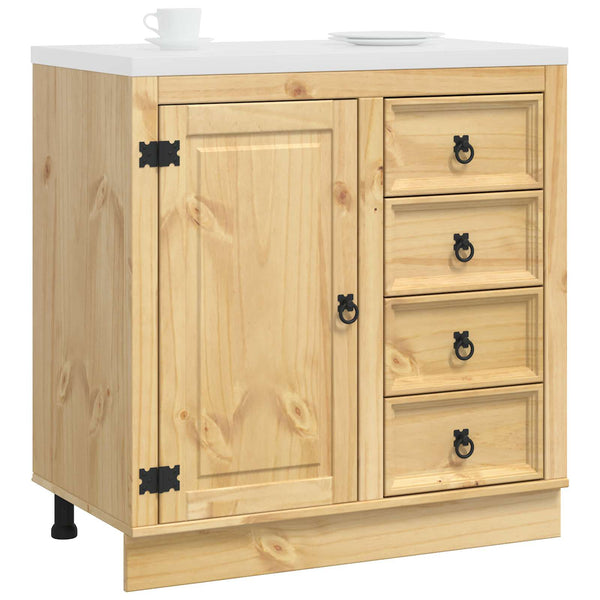 Honigbrauner Kiefernholz Schrank 80cm