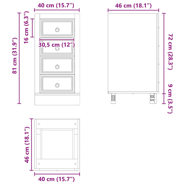 Kiefernholz Schrank Honigbraun 40x46x81cm