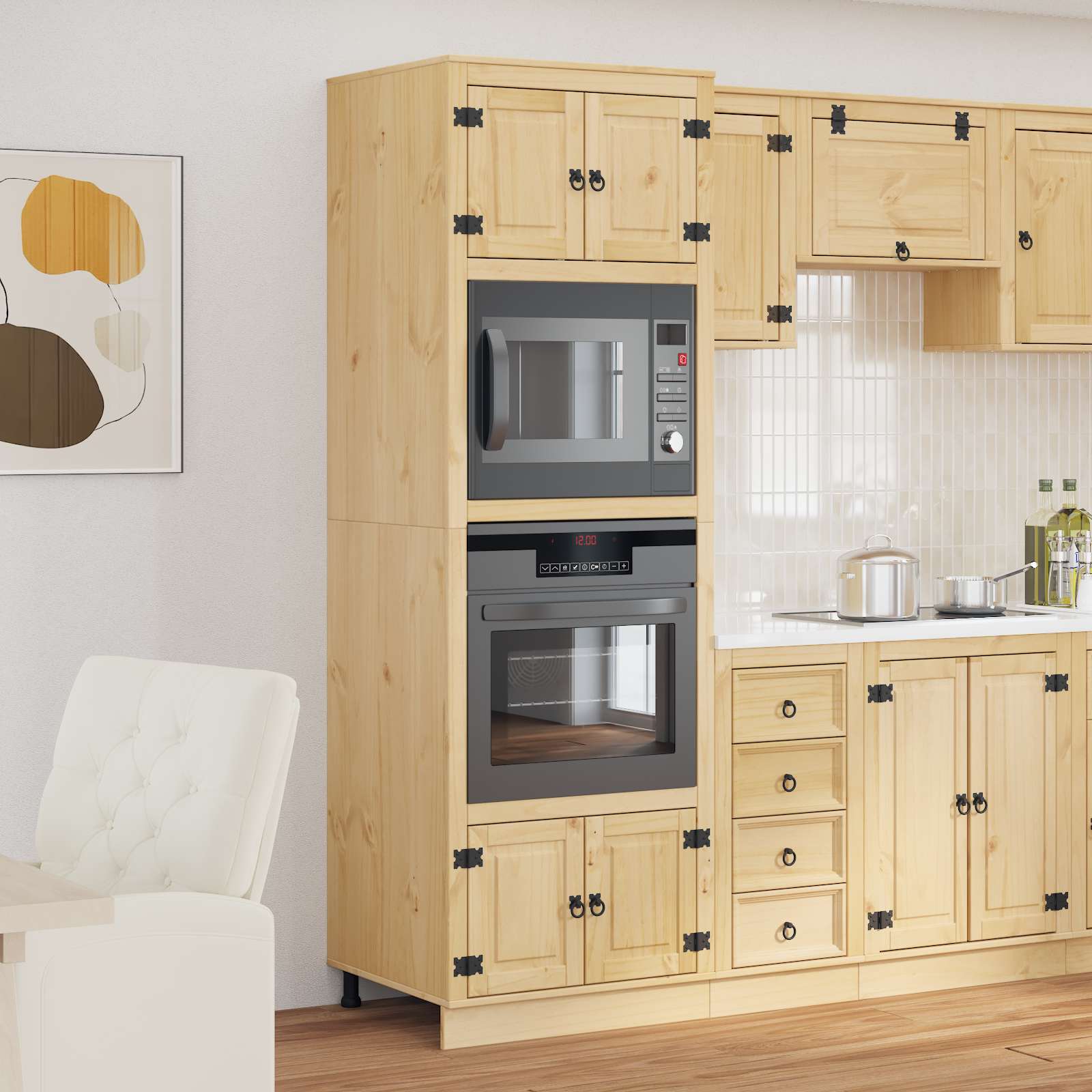 Kiefer Massivholz Schrank Honigbraun