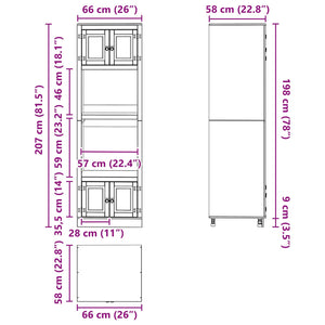 Kiefer Massivholz Schrank Honigbraun