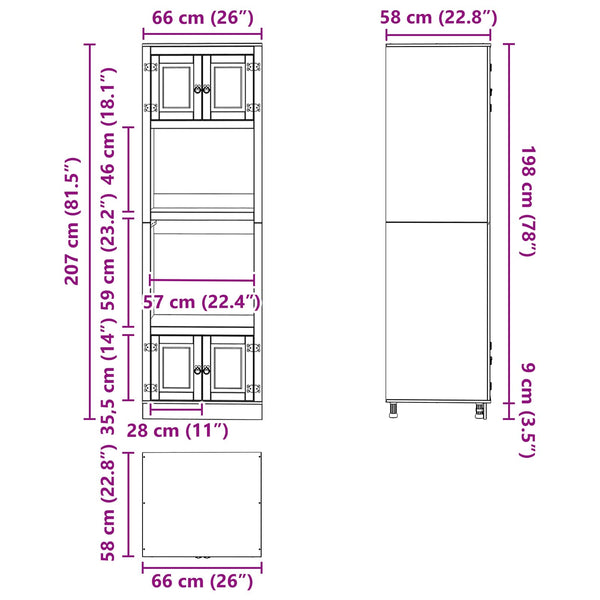 Kiefer Massivholz Schrank Honigbraun