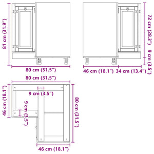 Honigbrauner Kiefernholz Schrank 80x80x81cm
