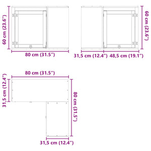 Kiefer Schrank Honigbraun 80x80x60cm