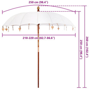 Balinesischer Sonnenschirm Creme 220cm