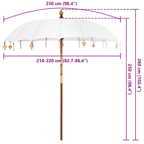 Balinesischer Sonnenschirm Creme 220cm