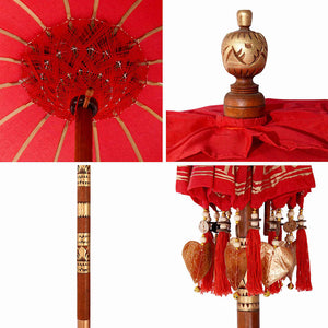 Balinesischer Sonnenschirm Rot 125cm